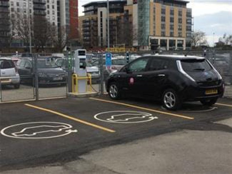 New electric car charging point at Wellington Place