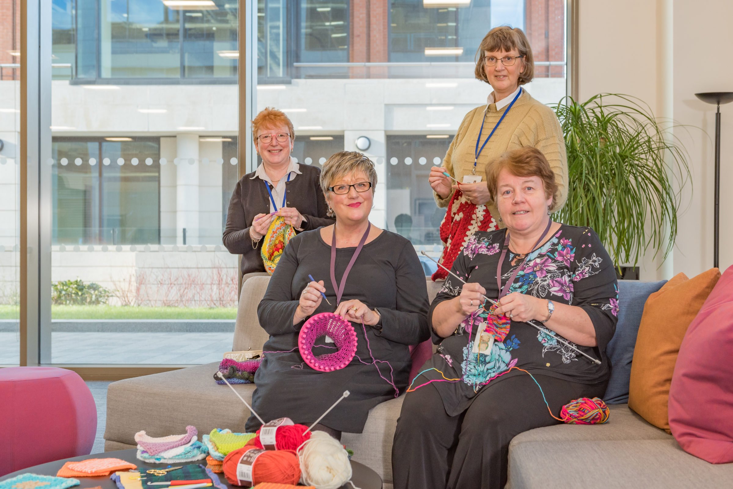 Members of the Social Stitchers at Wellington Place