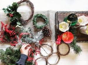 Virtual office party ideas wreath making
