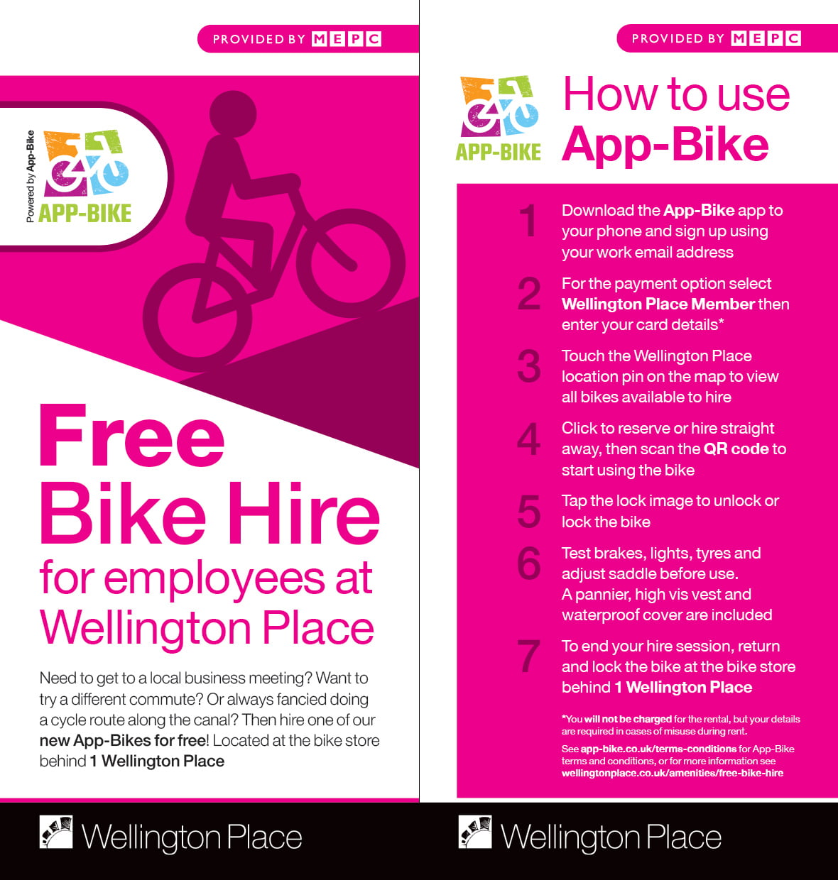 Free bike hire with office space Leeds Wellington Place Leeds
